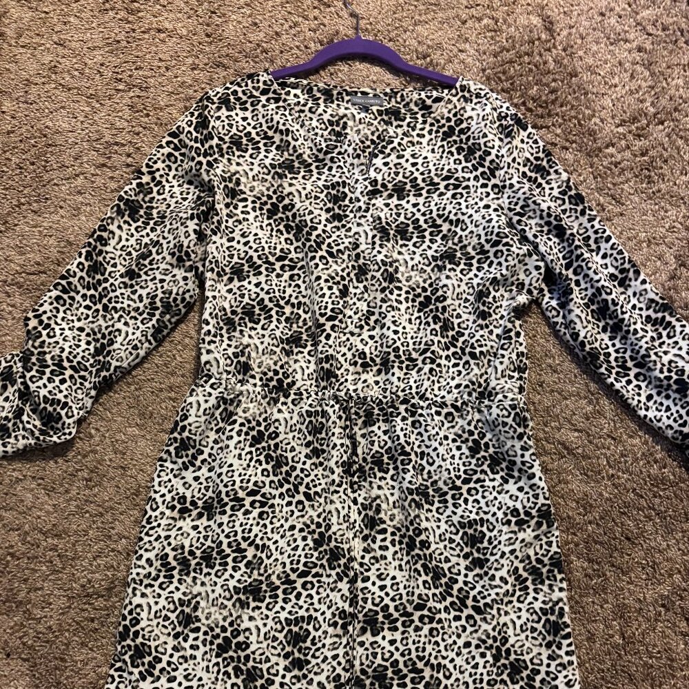 Leopard Print Quarter Sleeve Slip Dress